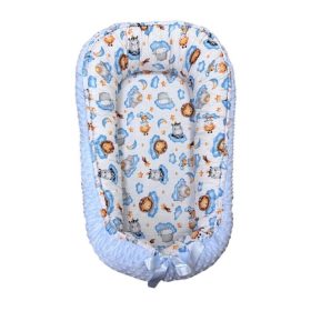 Kék minky kék felhő babafészek kókuszbetéttel