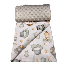 Babatakaró szürke minky  szürke felhő  75 x 100