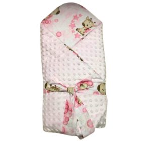 Rózsaszín minky zsiráfos pólya kókuszbetéttel